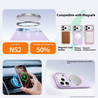 For iPhone 17 Pro Max Case Compatible with MagSafe Liquid Silicone + PC Phone Cover
