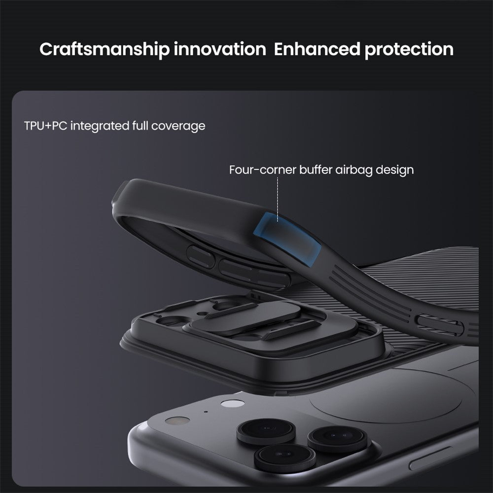 NILLKIN Camshield Pro for iPhone 17 Pro Max Case Compatible with MagSafe TPU + PC Phone Cover with Slider Camera