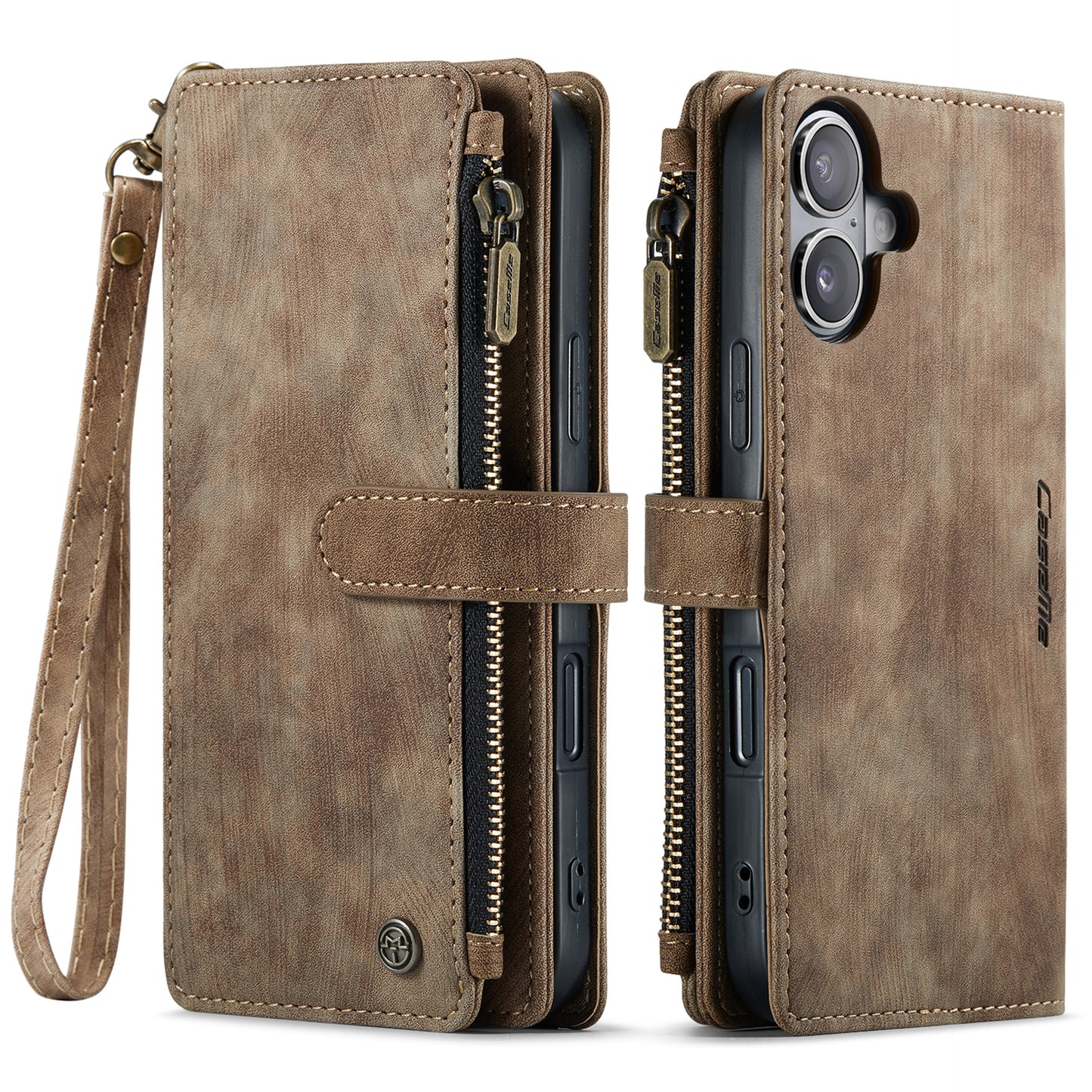 CASEME For iPhone 17 Wallet Case  C30 Leather Phone Cover with 10 Card Holder Zipper Pocket