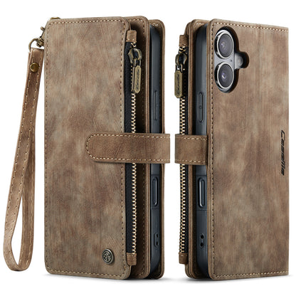 CASEME For iPhone 17 Wallet Case  C30 Leather Phone Cover with 10 Card Holder Zipper Pocket