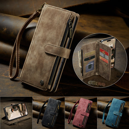 CASEME For iPhone 17 Wallet Case  C30 Leather Phone Cover with 10 Card Holder Zipper Pocket