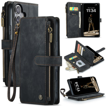 CASEME For iPhone 17 Wallet Case  C30 Leather Phone Cover with 10 Card Holder Zipper Pocket