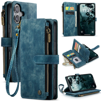 CASEME For iPhone 17 Wallet Case  C30 Leather Phone Cover with 10 Card Holder Zipper Pocket