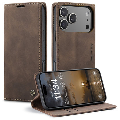 CASEME For iPhone 17 Pro Wallet Case  013 Series PU Leather Phone Cover Stand