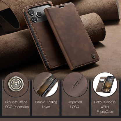 CASEME For iPhone 17 Pro Wallet Case  013 Series PU Leather Phone Cover Stand