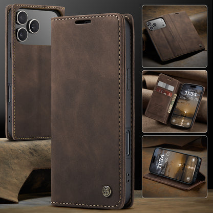 CASEME For iPhone 17 Pro Wallet Case  013 Series PU Leather Phone Cover Stand