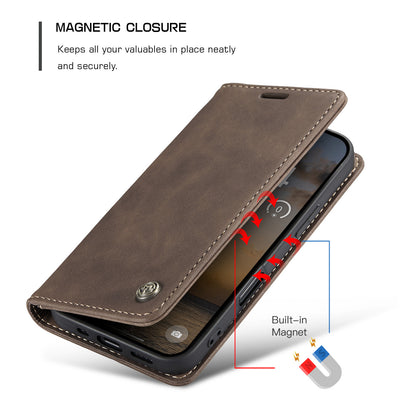 CASEME For iPhone 17 Pro Wallet Case  013 Series PU Leather Phone Cover Stand