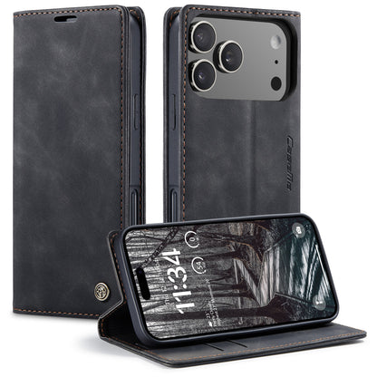 CASEME For iPhone 17 Pro Wallet Case  013 Series PU Leather Phone Cover Stand