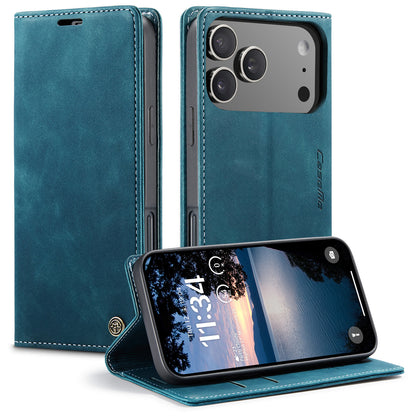 CASEME For iPhone 17 Pro Wallet Case  013 Series PU Leather Phone Cover Stand