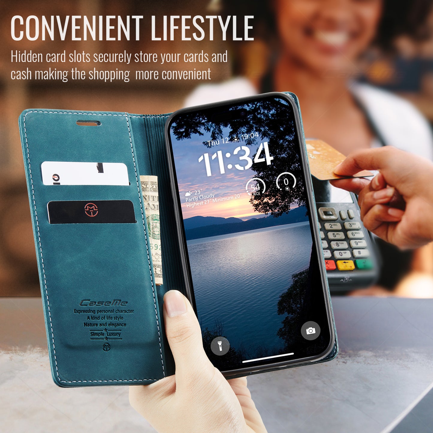 CASEME For iPhone 17 Pro Max Wallet Case  013 Series PU Leather Phone Cover Stand