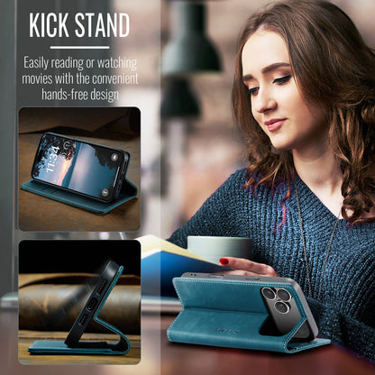 CASEME For iPhone 17 Pro Max Wallet Case  013 Series PU Leather Phone Cover Stand