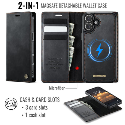 CASEME For iPhone 17 Case  C49 Compatible with MagSafe RFID Blocking Detachable Wallet Leather Phone Cover