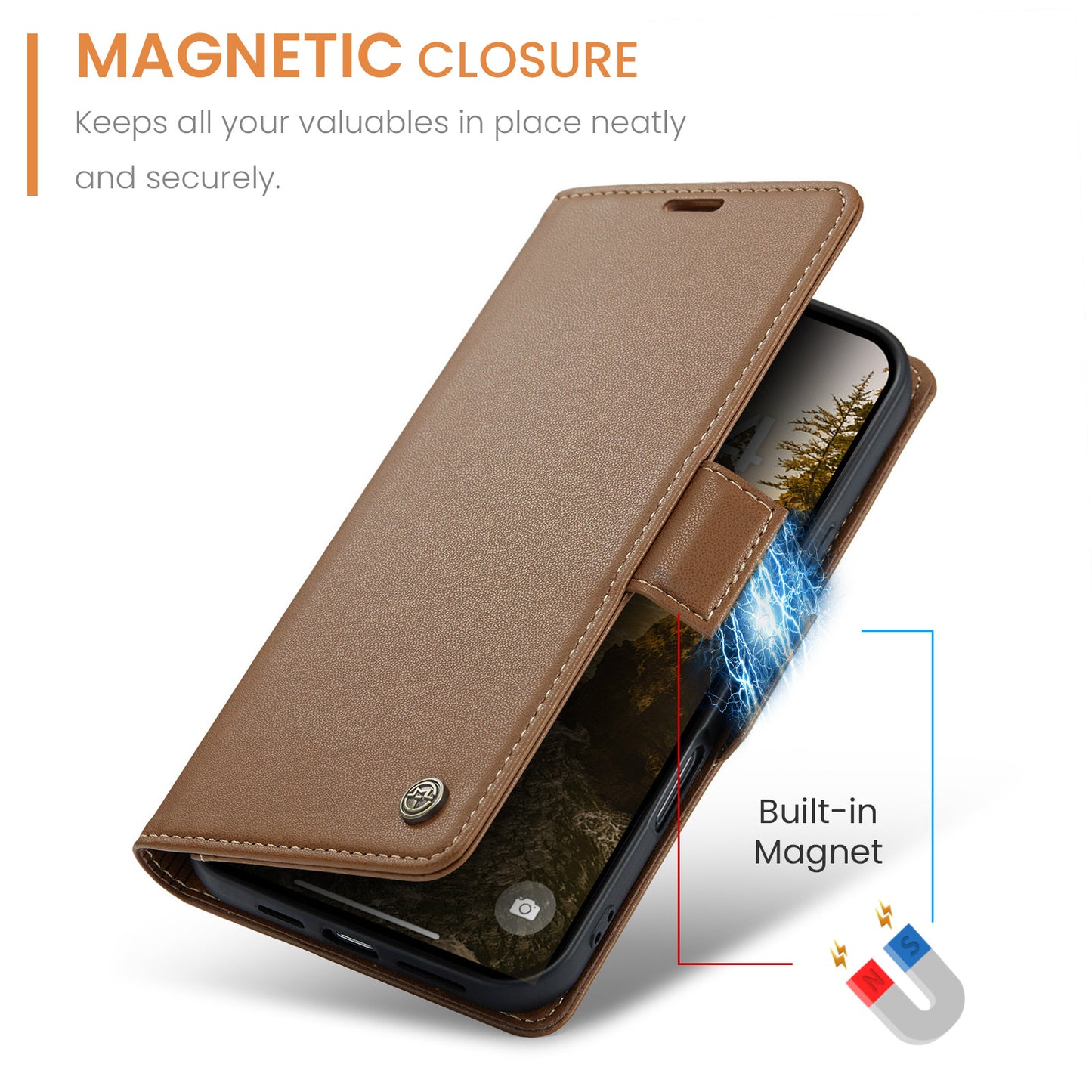 CASEME For iPhone 17 Pro Max Case  023 Series RFID Blocking Leather Wallet Stand Phone Cover