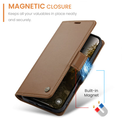 CASEME For iPhone 17 Pro Max Case  023 Series RFID Blocking Leather Wallet Stand Phone Cover