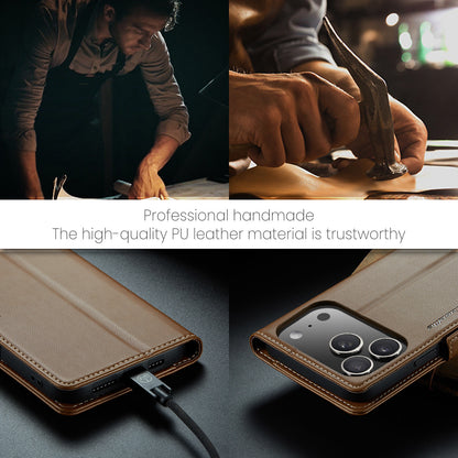 CASEME For iPhone 17 Pro Max Case  023 Series RFID Blocking Leather Wallet Stand Phone Cover