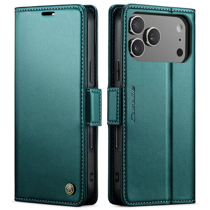 CASEME For iPhone 17 Pro Max Case  023 Series RFID Blocking Leather Wallet Stand Phone Cover