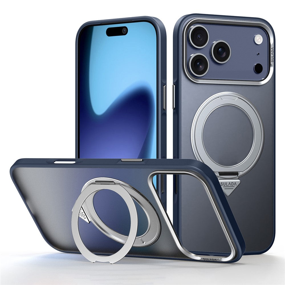 SULADA For iPhone 17 Pro Max Case Magnetic Case Anti-Fingerprints Matte TPU + PC Phone Cover with Kickstand