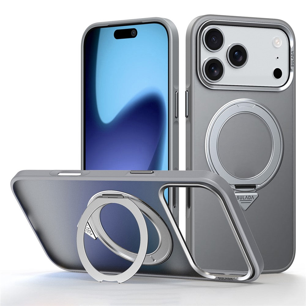 SULADA For iPhone 17 Pro Max Case Magnetic Case Anti-Fingerprints Matte TPU + PC Phone Cover with Kickstand
