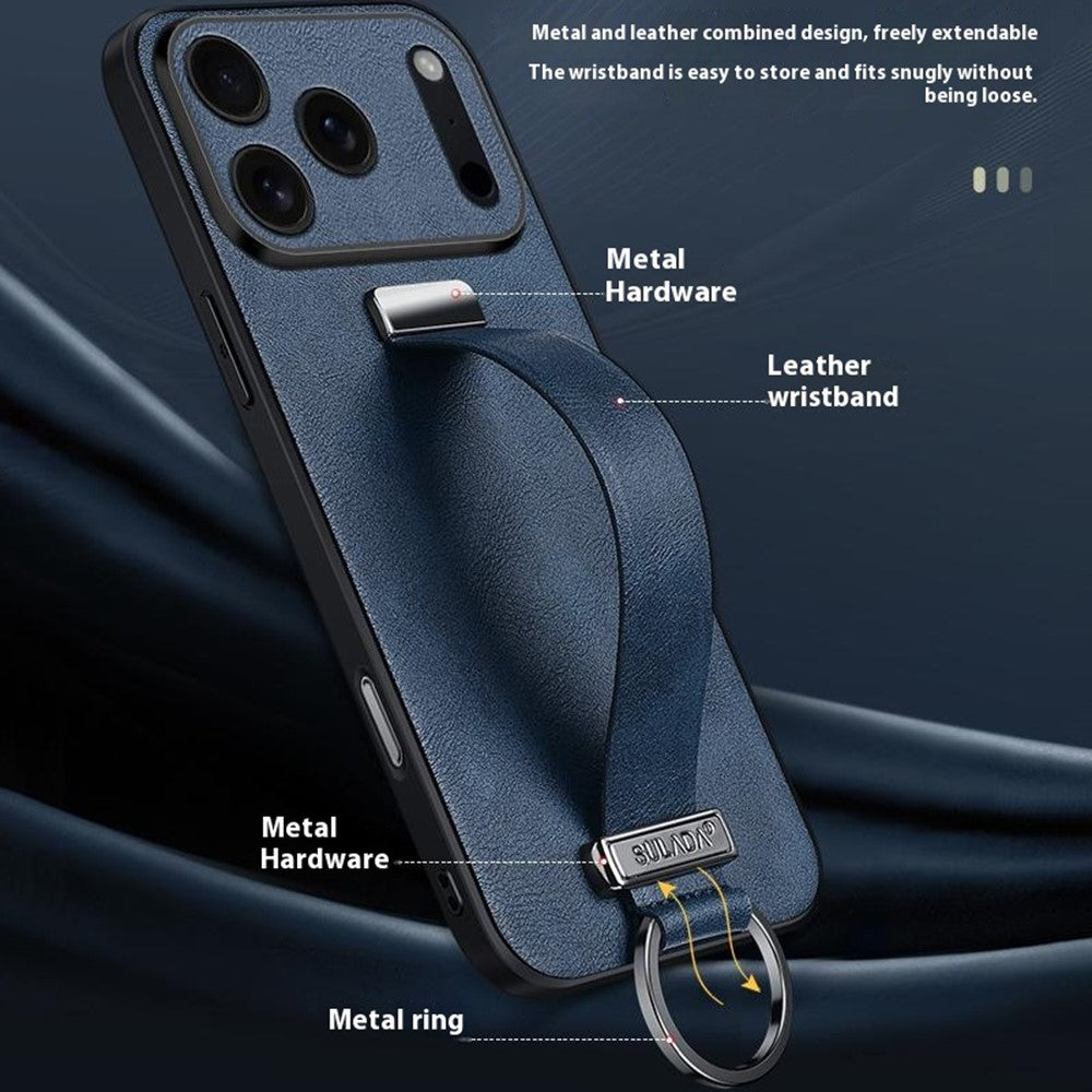 SULADA Fashion Series for iPhone 17 Pro Max Case Wristband Kickstand Leather Back Phone Cover