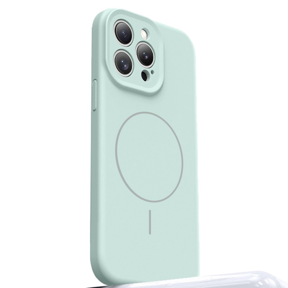 For iPhone 15 Pro Case Compatible with MagSafe Soft Skin-Touch Liquid Silicone + PC Phone Cover