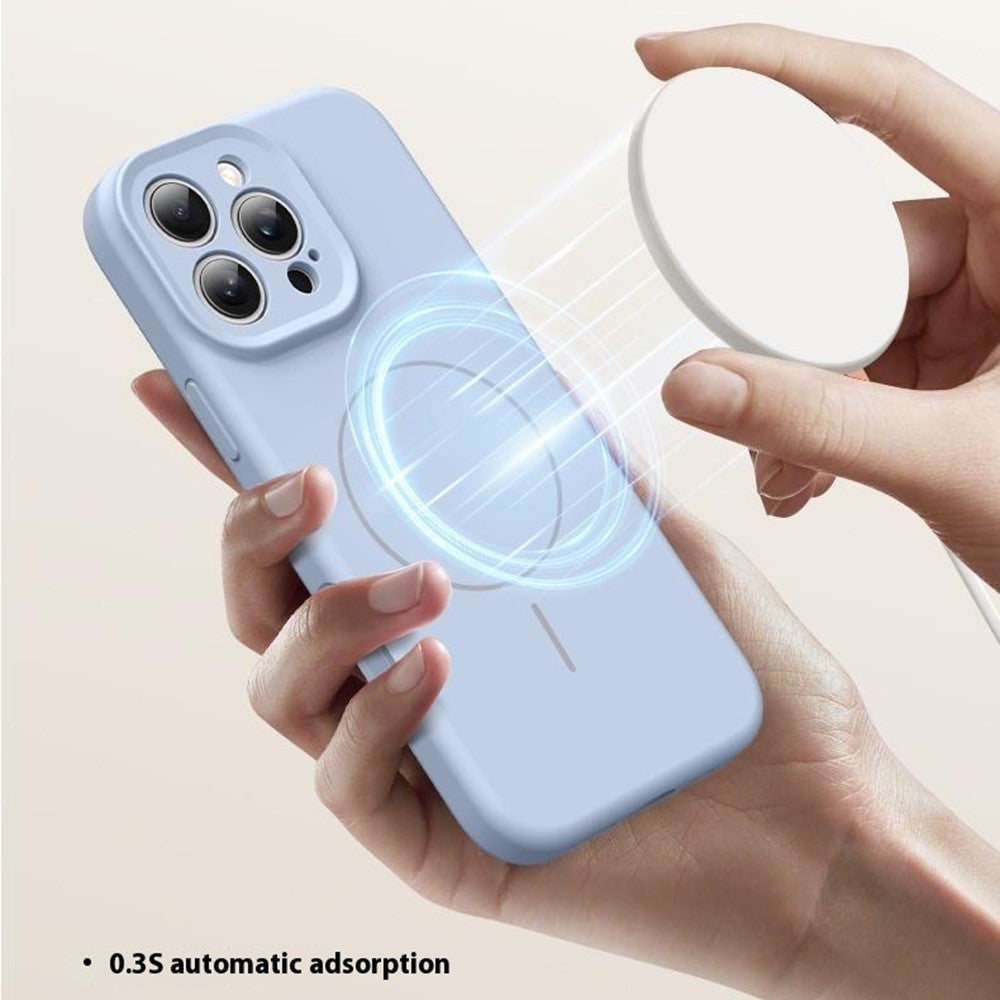 For iPhone 15 Pro Max Case Compatible with MagSafe Soft Skin-Touch Liquid Silicone + PC Phone Cover