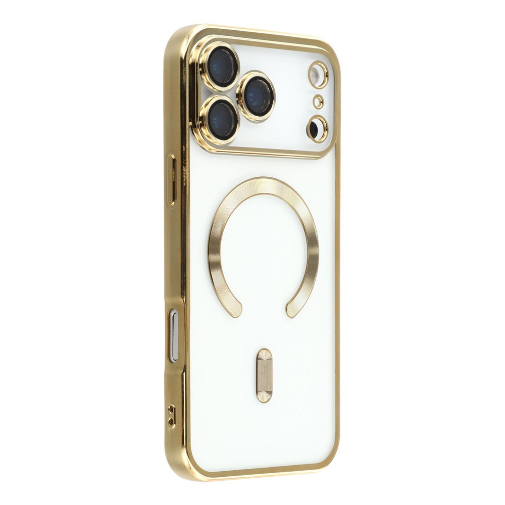 For iPhone 17 Pro Magnetic Case CD Veins Glass Lens Guard TPU Phone Back Cover