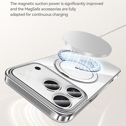 SULADA For iPhone 17 Pro Max Case Compatible with MagSafe Electroplated Foldable Kickstand Clear PC Phone Cover