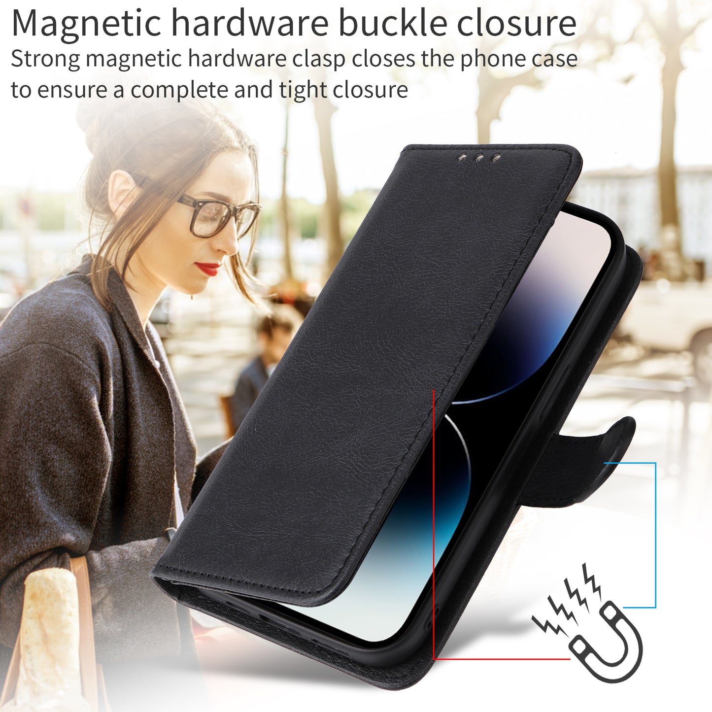 For iPhone 17 Case 2 in 1 Detachable Magnetic Leather Wallet Mobile Cover with Strap