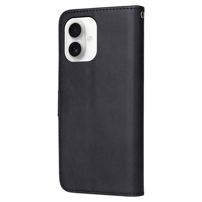 For iPhone 17 Case 2 in 1 Detachable Magnetic Leather Wallet Mobile Cover with Strap
