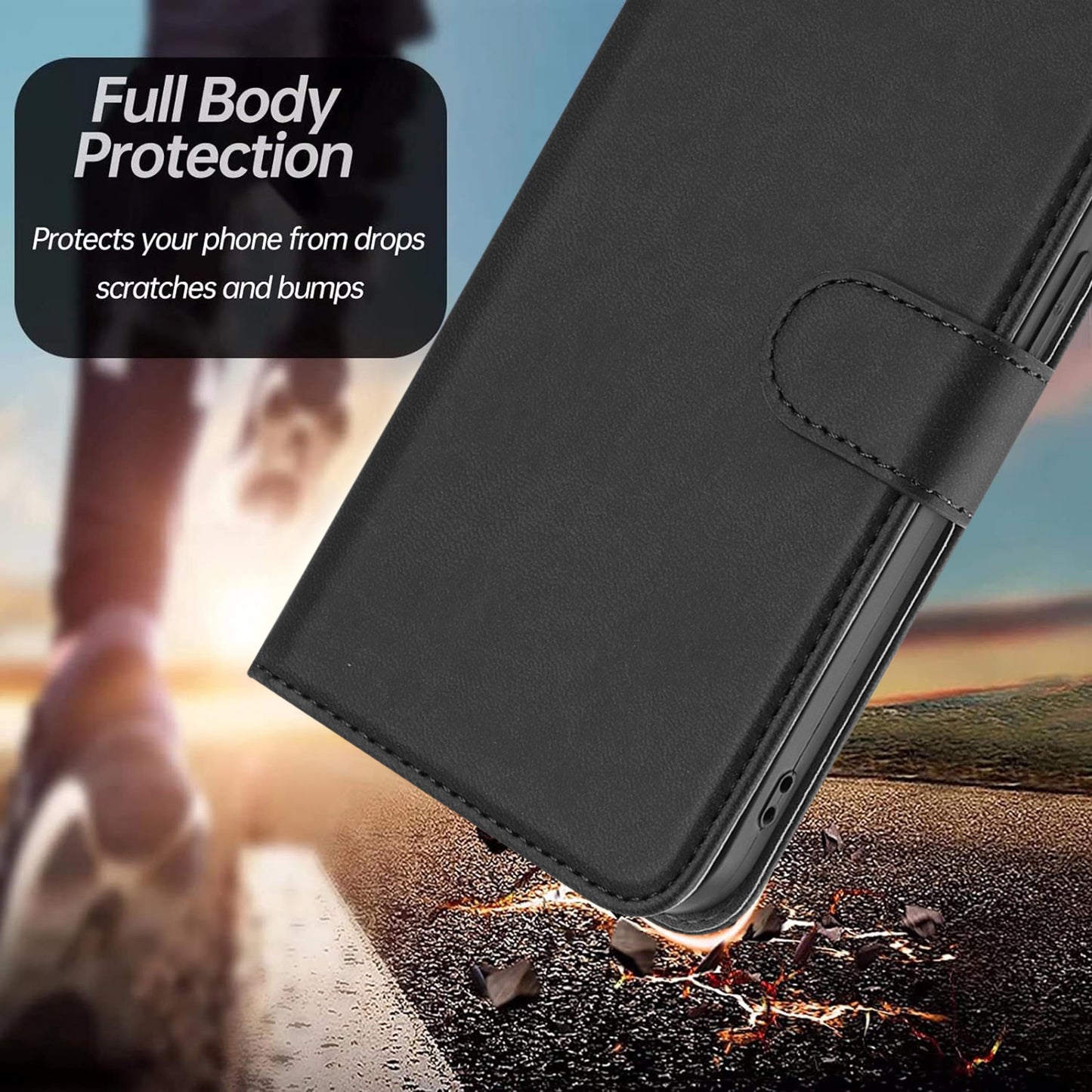 For iPhone 17 Pro Leather Case Solid Color Phone Cover with Wallet