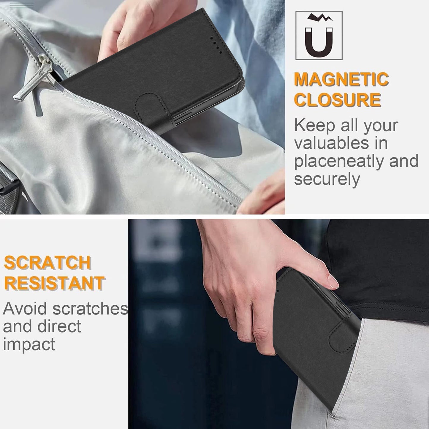 For iPhone 17 Pro Leather Case Solid Color Phone Cover with Wallet