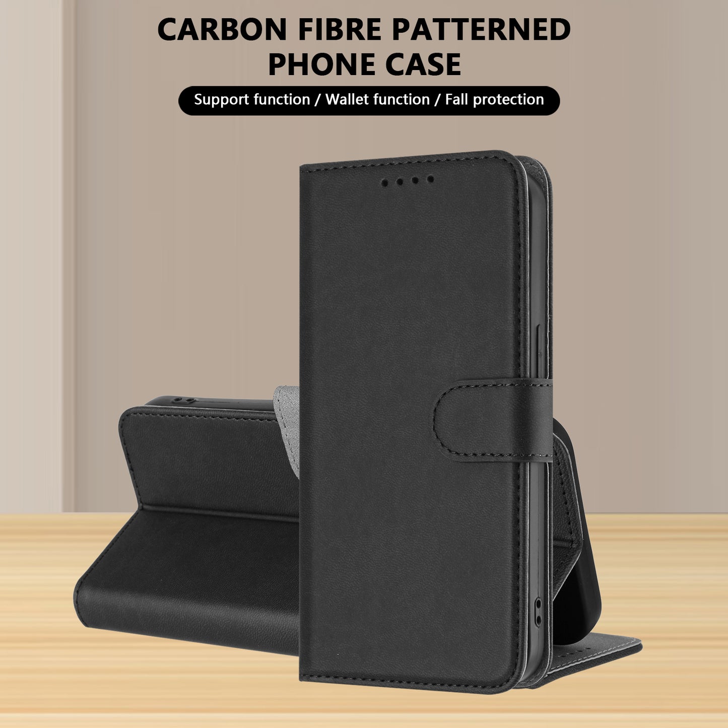 For iPhone 17 Pro Leather Case Solid Color Phone Cover with Wallet