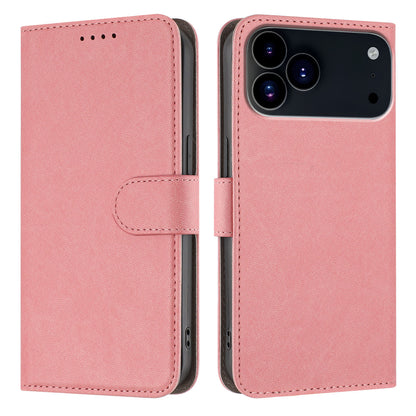 For iPhone 17 Pro Leather Case Solid Color Phone Cover with Wallet