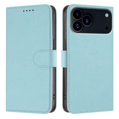 For iPhone 17 Pro Leather Case Solid Color Phone Cover with Wallet