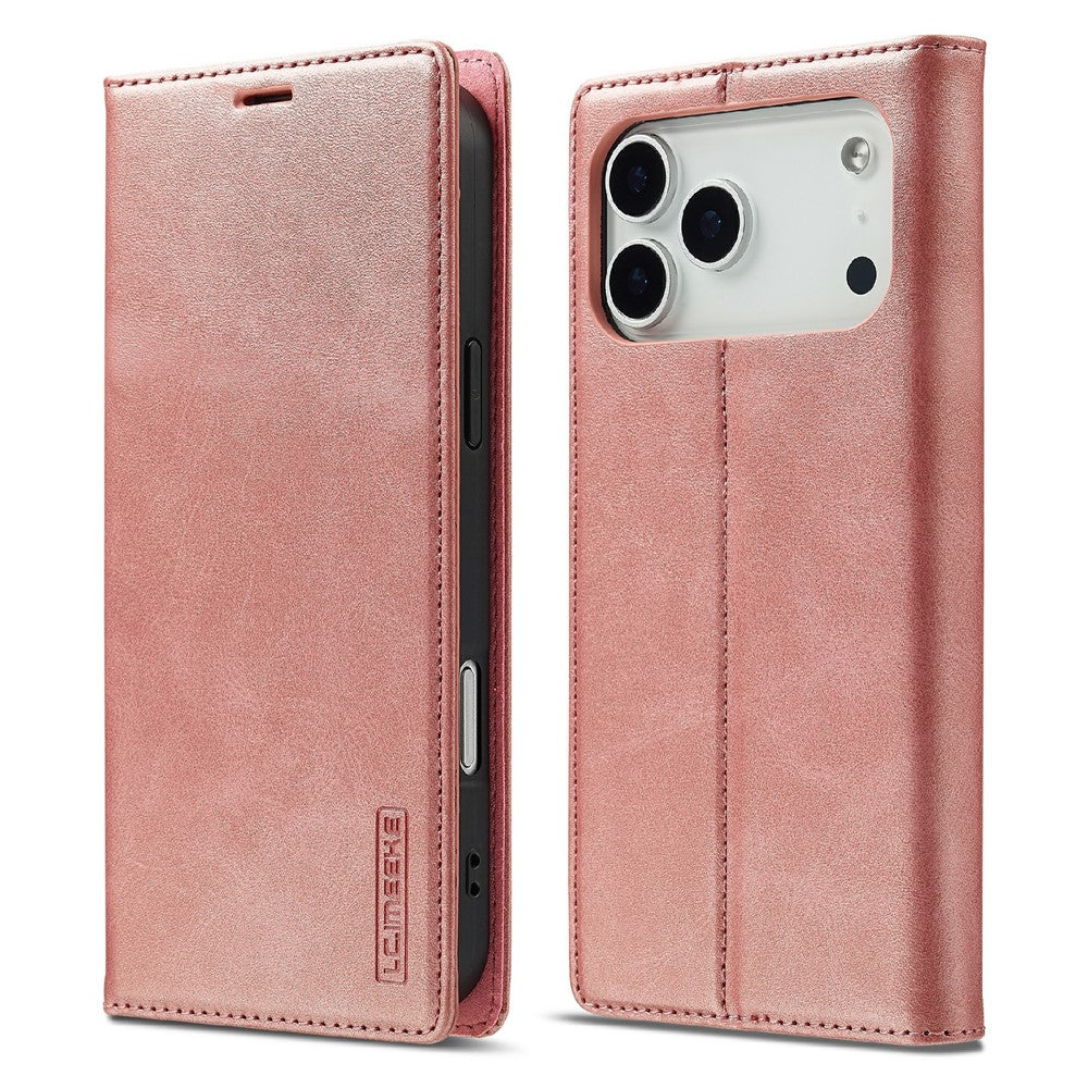 LC.IMEEKE For iPhone 17 Pro Case Wallet Microfiber Leather Phone Cover