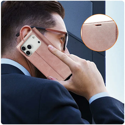 LC.IMEEKE For iPhone 17 Pro Case Wallet Microfiber Leather Phone Cover