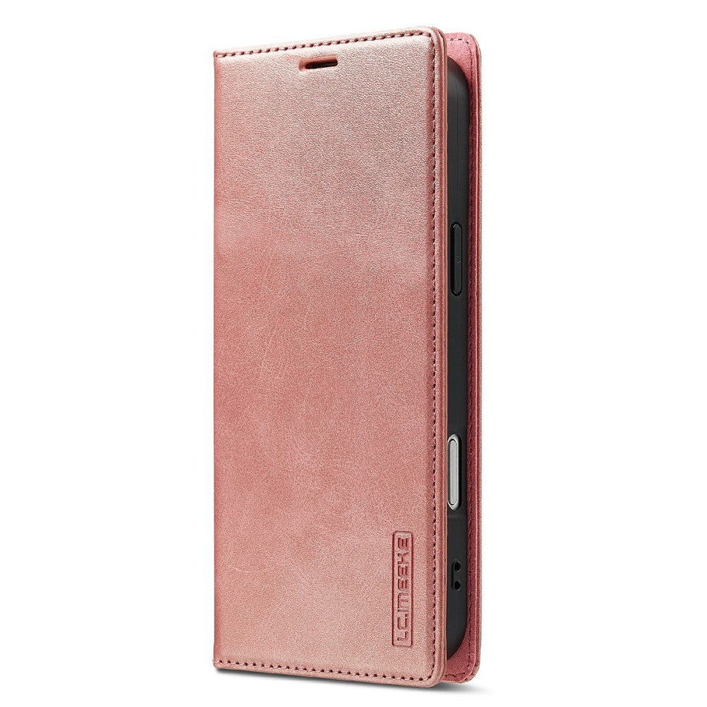 LC.IMEEKE For iPhone 17 Pro Case Wallet Microfiber Leather Phone Cover