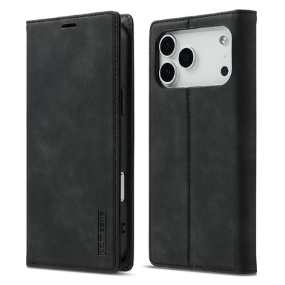 LC.IMEEKE For iPhone 17 Pro Case Wallet Microfiber Leather Phone Cover