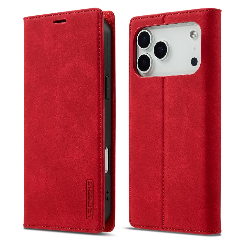 LC.IMEEKE For iPhone 17 Pro Case Wallet Microfiber Leather Phone Cover