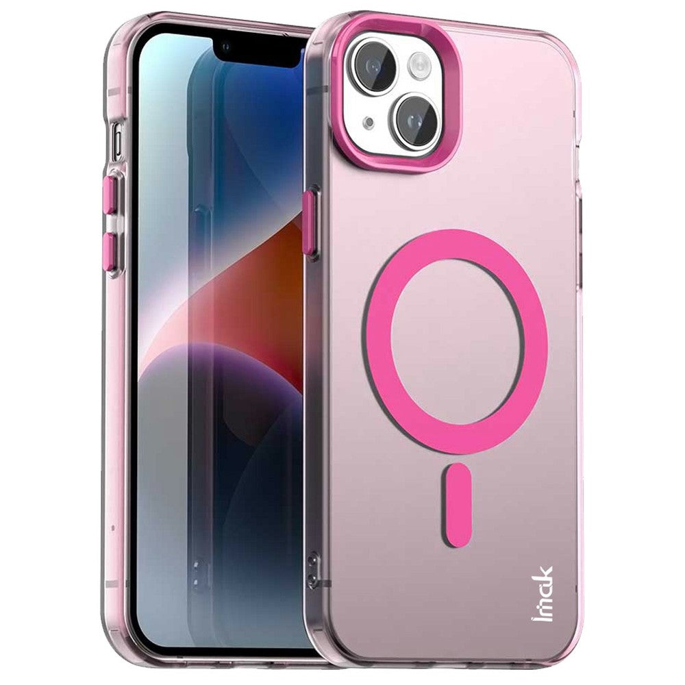 IMAK For iPhone 15 Case Compatible with MagSafe Candy Color Anti Drop TPU + PET Back Cover