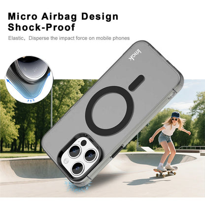 IMAK For iPhone 15 Pro Case Compatible with MagSafe Candy Color Anti Drop TPU + PET Back Cover