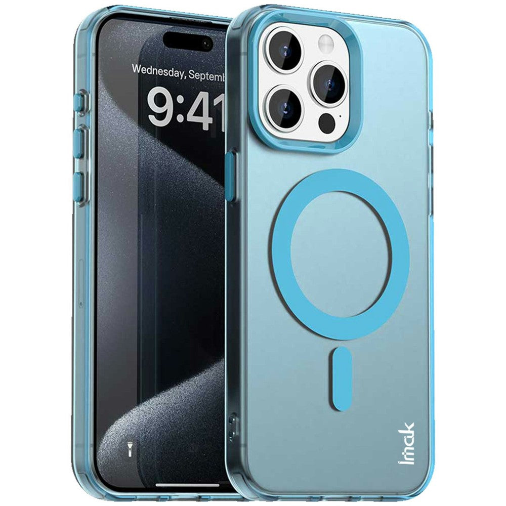 IMAK For iPhone 15 Pro Case Compatible with MagSafe Candy Color Anti Drop TPU + PET Back Cover