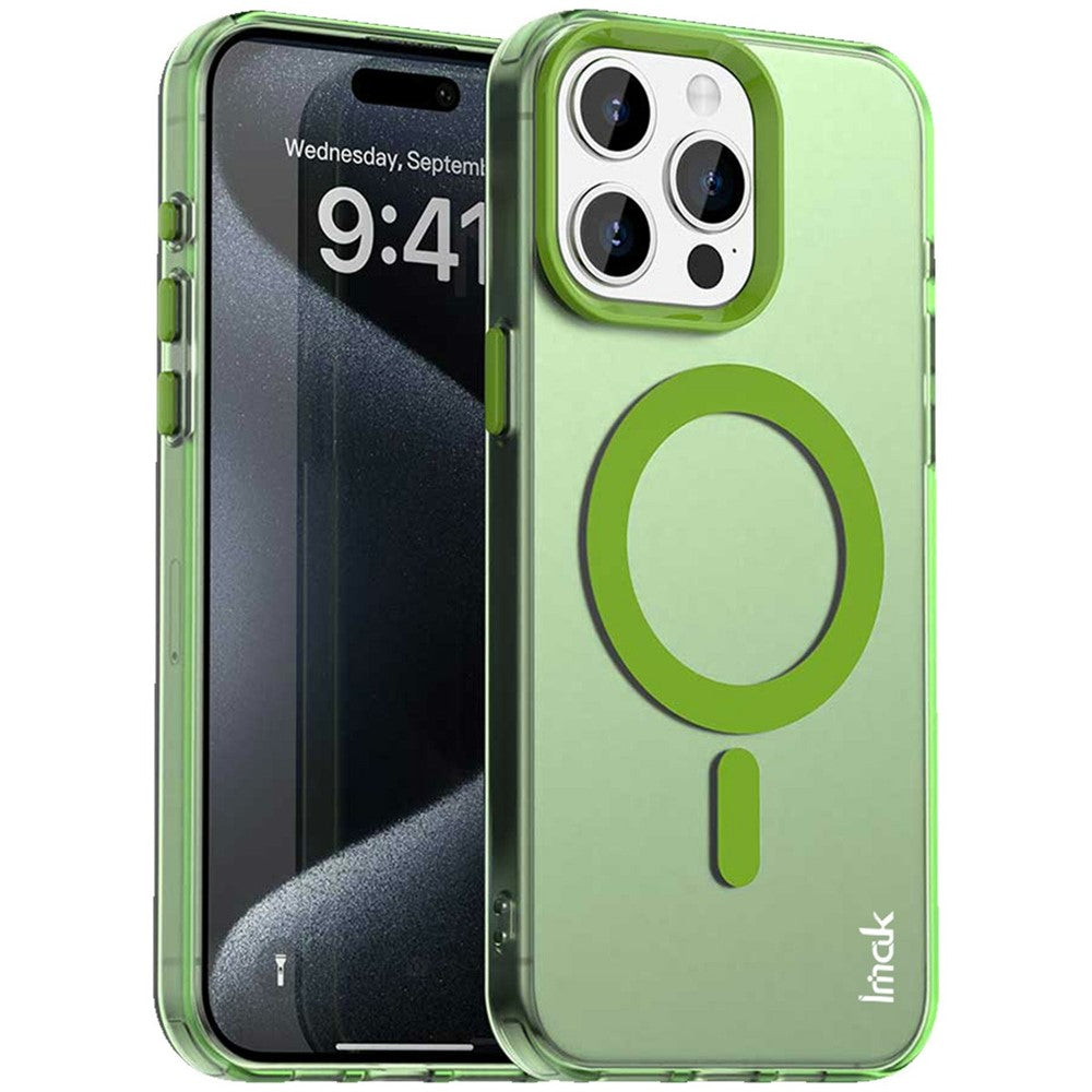IMAK For iPhone 15 Pro Case Compatible with MagSafe Candy Color Anti Drop TPU + PET Back Cover