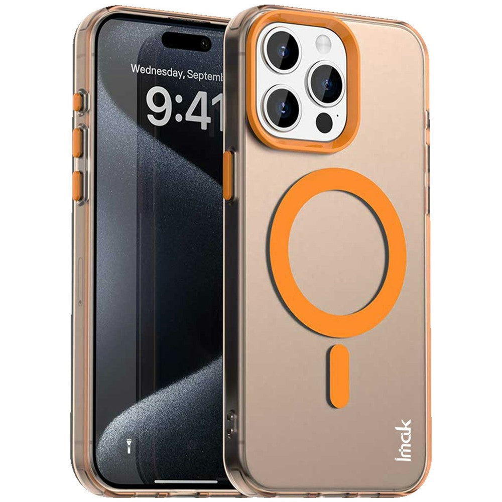 IMAK For iPhone 15 Pro Case Compatible with MagSafe Candy Color Anti Drop TPU + PET Back Cover