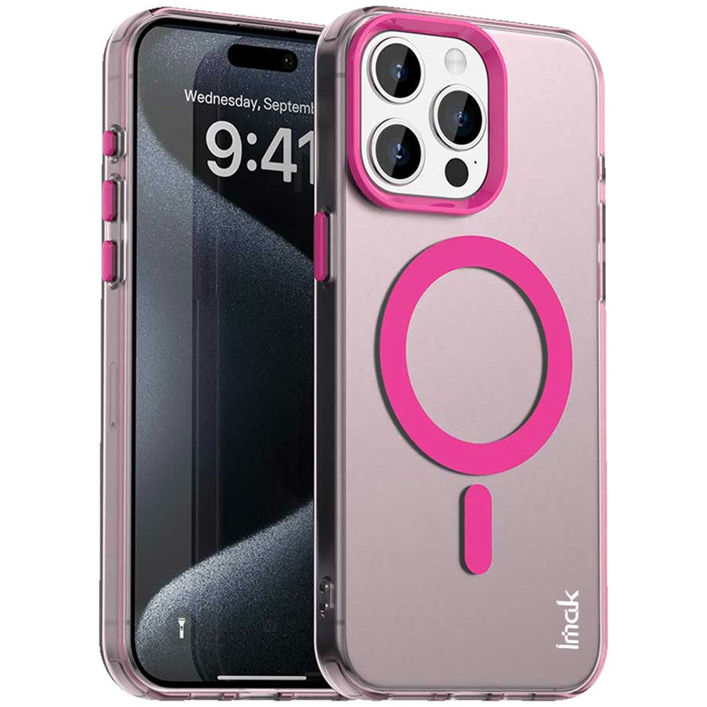 IMAK For iPhone 15 Pro Case Compatible with MagSafe Candy Color Anti Drop TPU + PET Back Cover