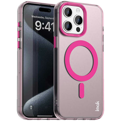 IMAK For iPhone 15 Pro Case Compatible with MagSafe Candy Color Anti Drop TPU + PET Back Cover