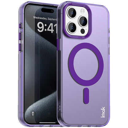 IMAK For iPhone 15 Pro Case Compatible with MagSafe Candy Color Anti Drop TPU + PET Back Cover