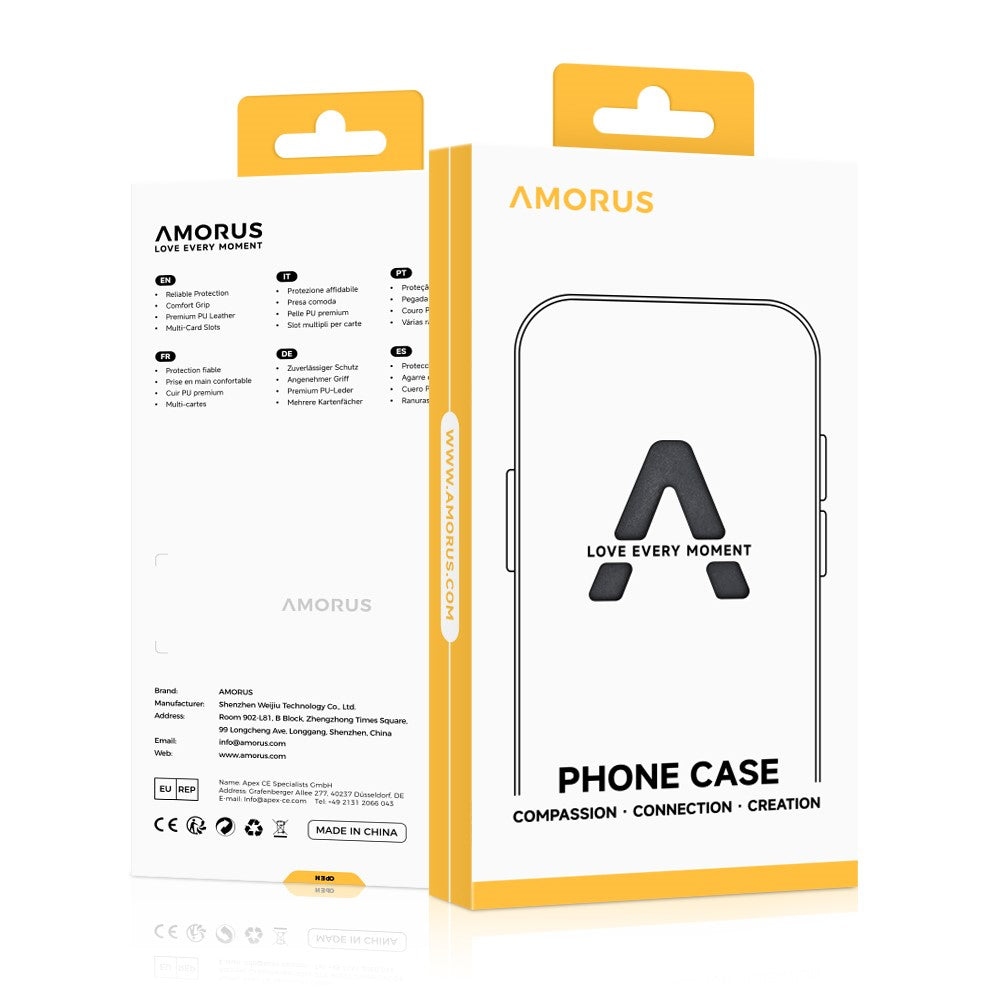 AMORUS For iPhone 17 Pro Max Case Soft TPU Hard PC Back Shockproof Phone Cover