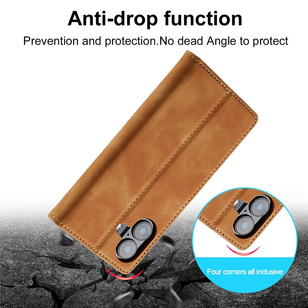 LC.IMEEKE For iPhone 17 Case Wallet Microfiber Leather Phone Cover