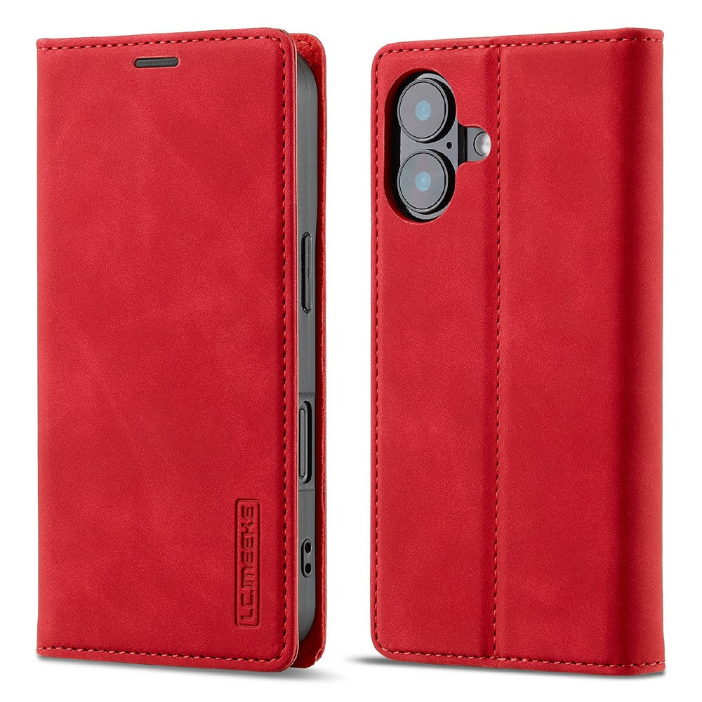 LC.IMEEKE For iPhone 17 Case Wallet Microfiber Leather Phone Cover